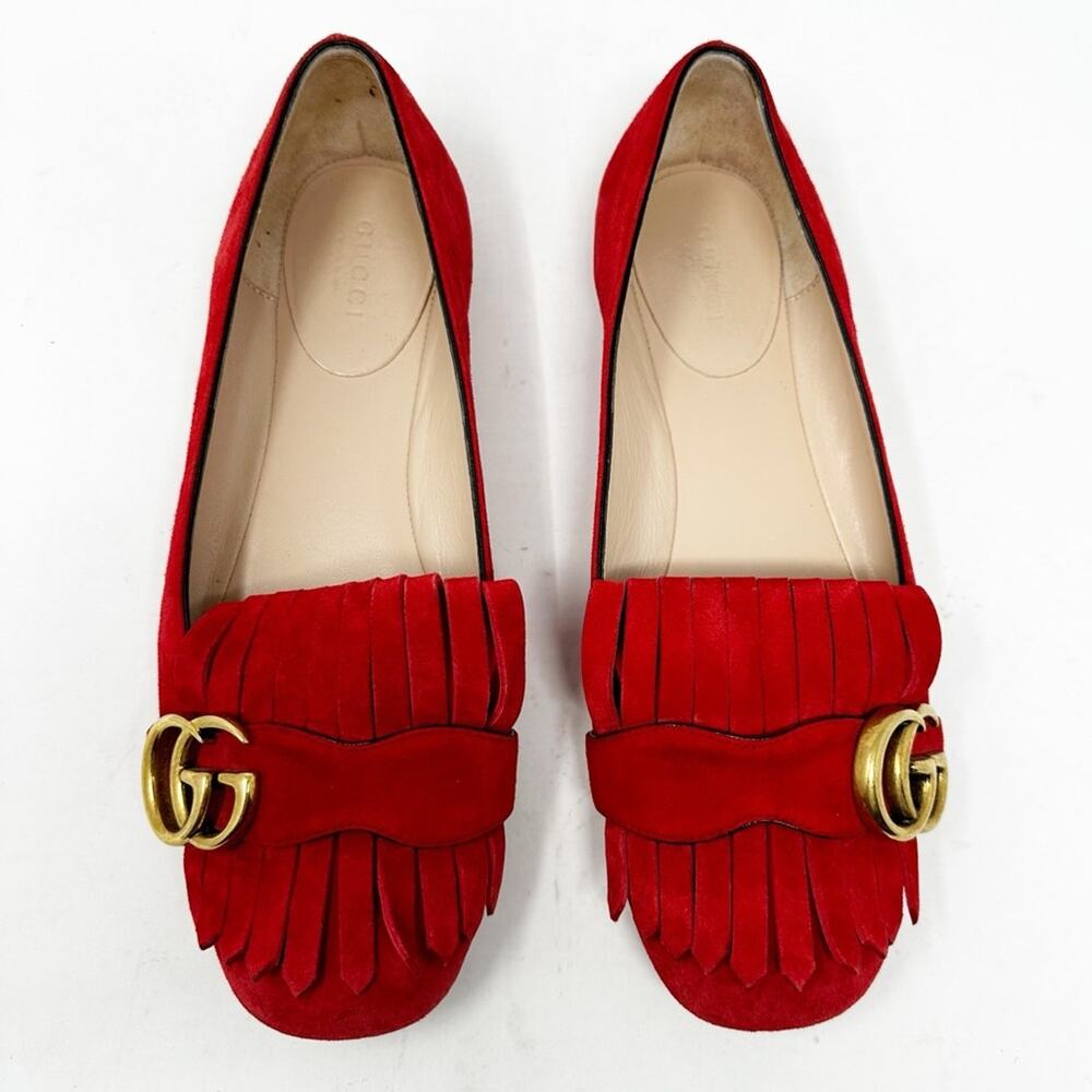 Gucci GG Marmont Fringe Loafer Slip On Flats Womens Size EU 36 - Picture 2 of 11